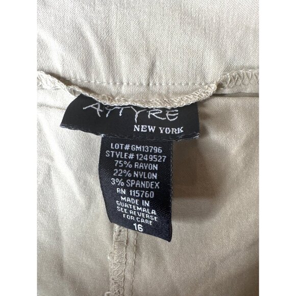 Attyre New York Womens Skort Beige Rayon/Nylon Blend Size 16 - Picture 5 of 8